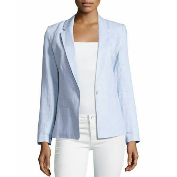 light blue linen blazer